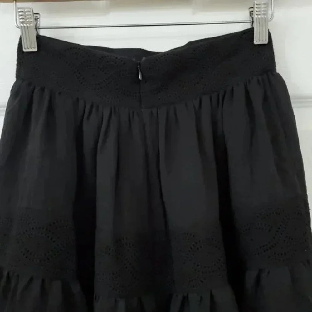 Keepsake The Label Moving On Embroidered Eyelet Tiered Mini Skirt Size XS NWT